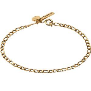 14k Gold Plated Thin Gili Figaro Bracelet